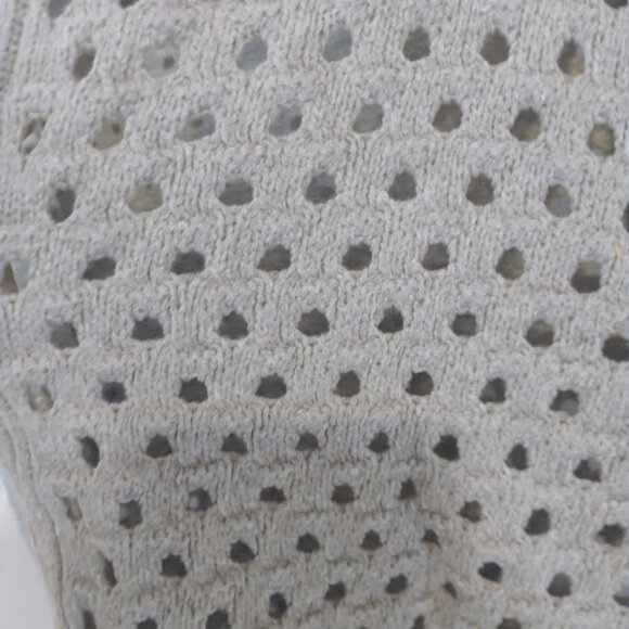 Elan Women's Open-Knit Zip-Up Sweater in Light Gray Size S - Picture 5 of 6